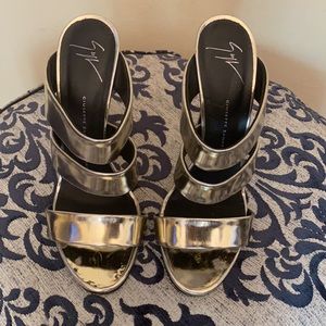 Silver Metallic Heeled Mules Giuseppe Zanotti